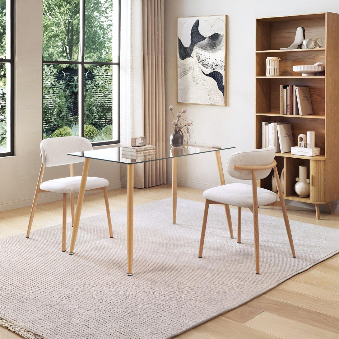 Fen Tempered Glass Dining Table 120 x 70cm