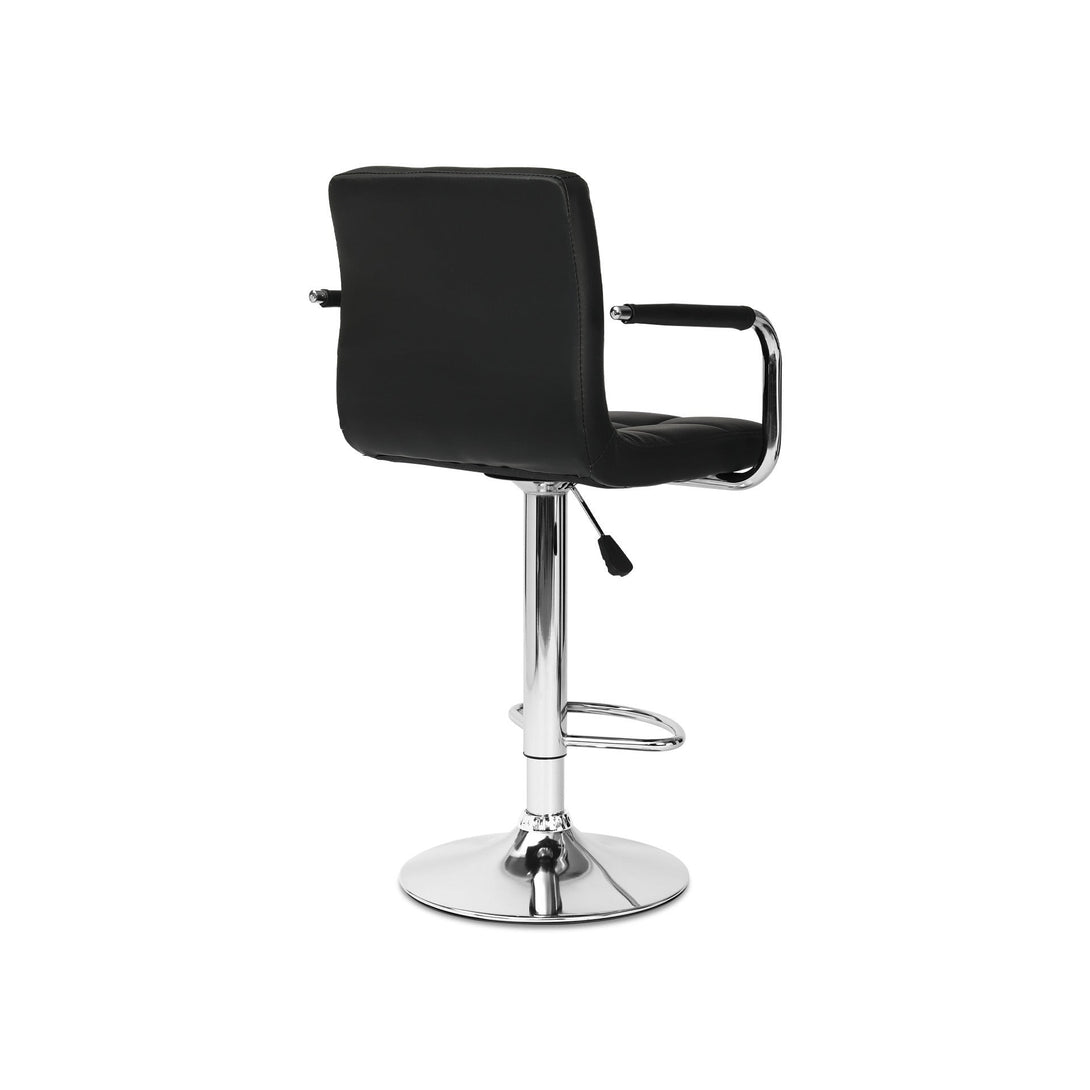 Lois Bar Stool with PU Leather - Set of 2 - Black
