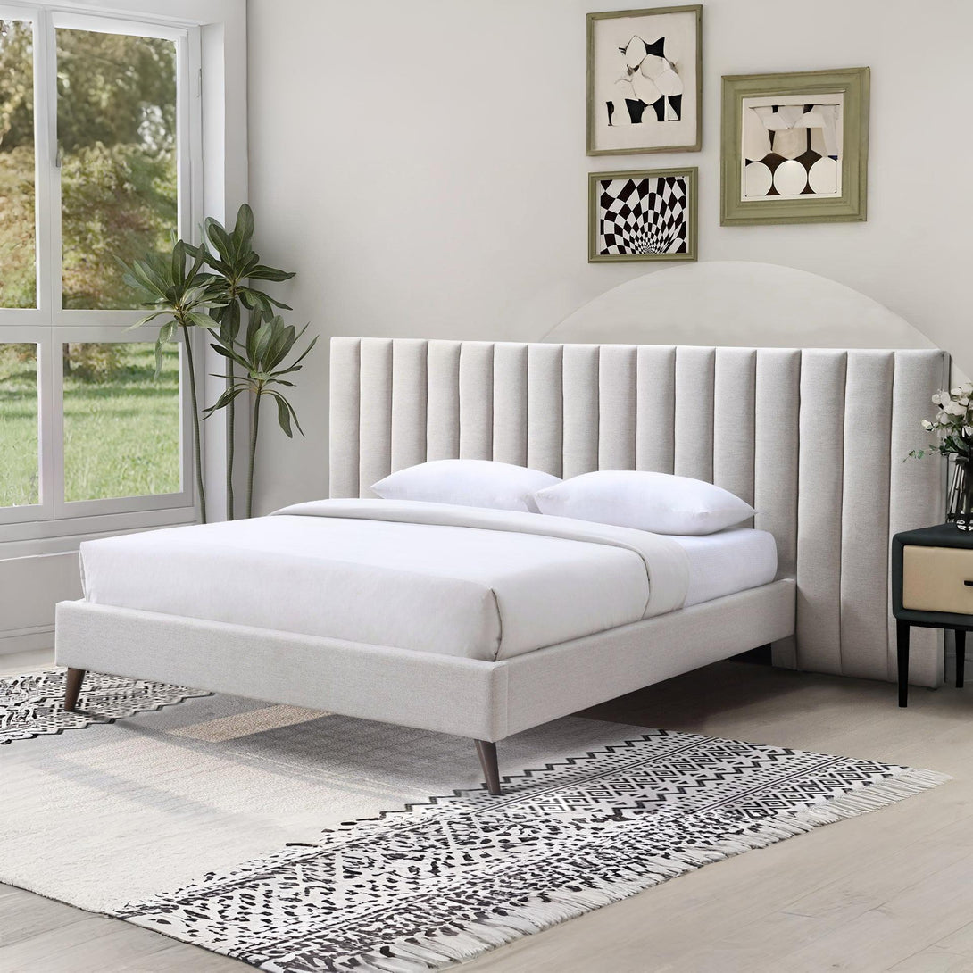 Hamilton Queen Bed Frame - Oat White