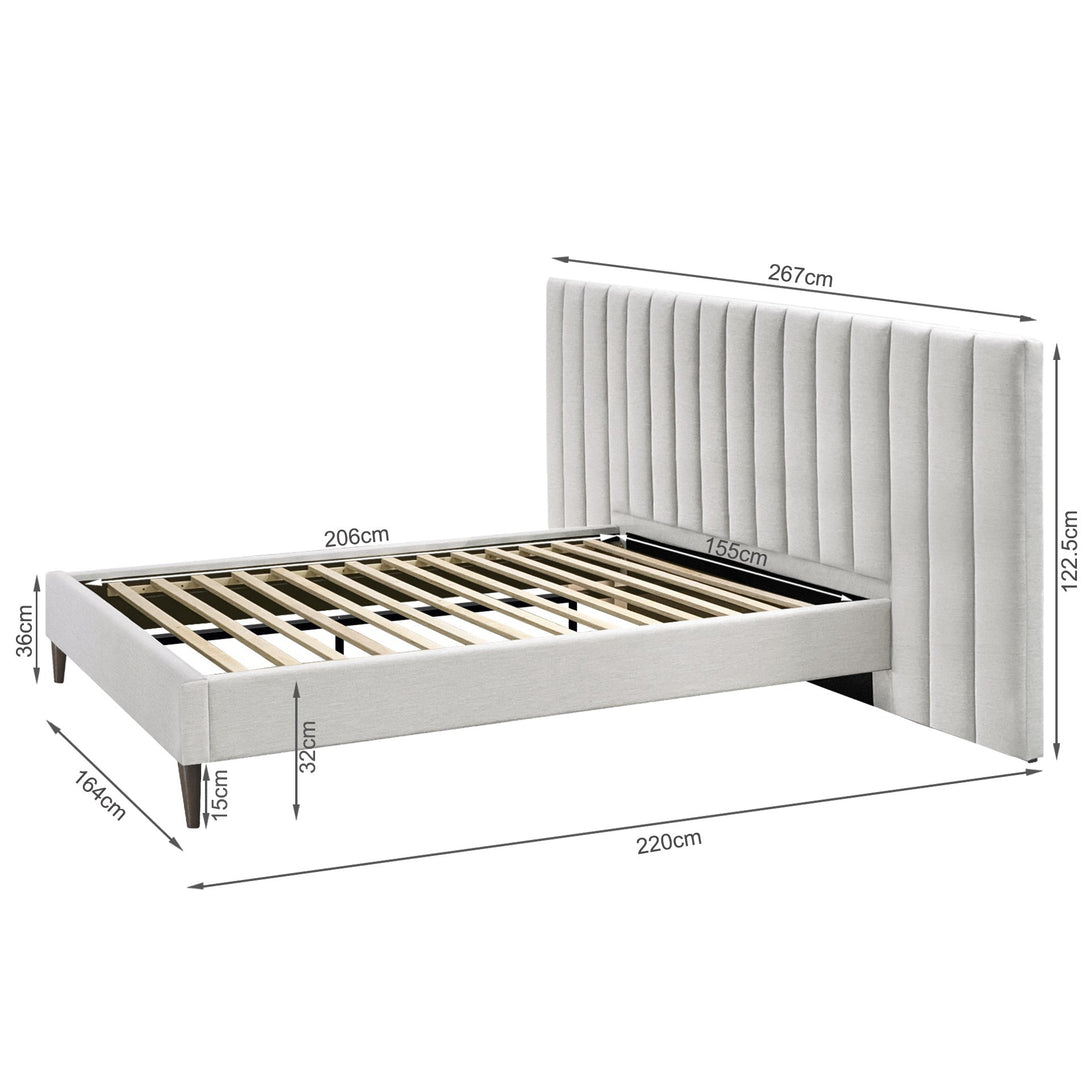 Hamilton Queen Bed Frame - Oat White