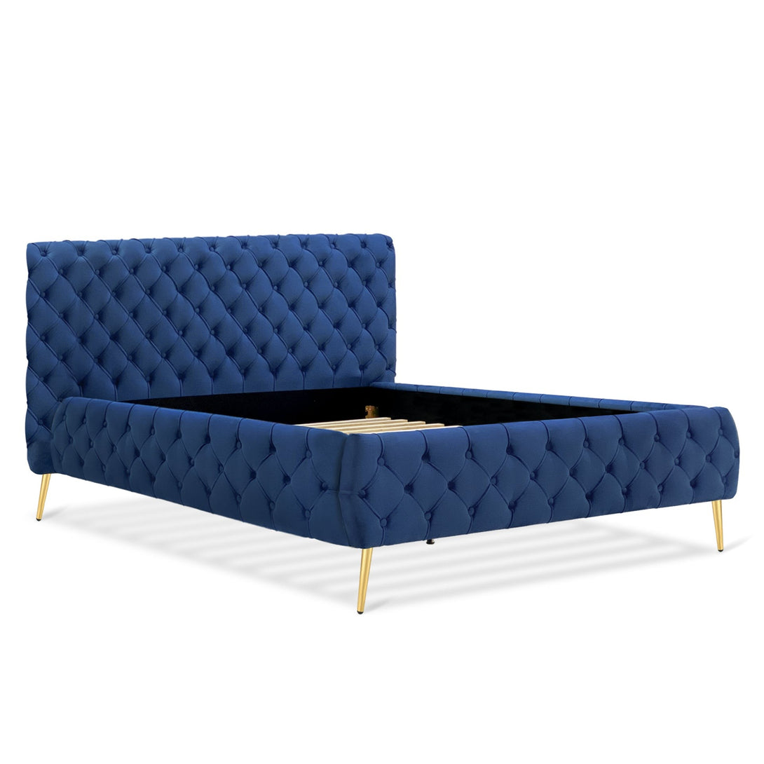 Adams Queen Bed Frame - Navy Blue