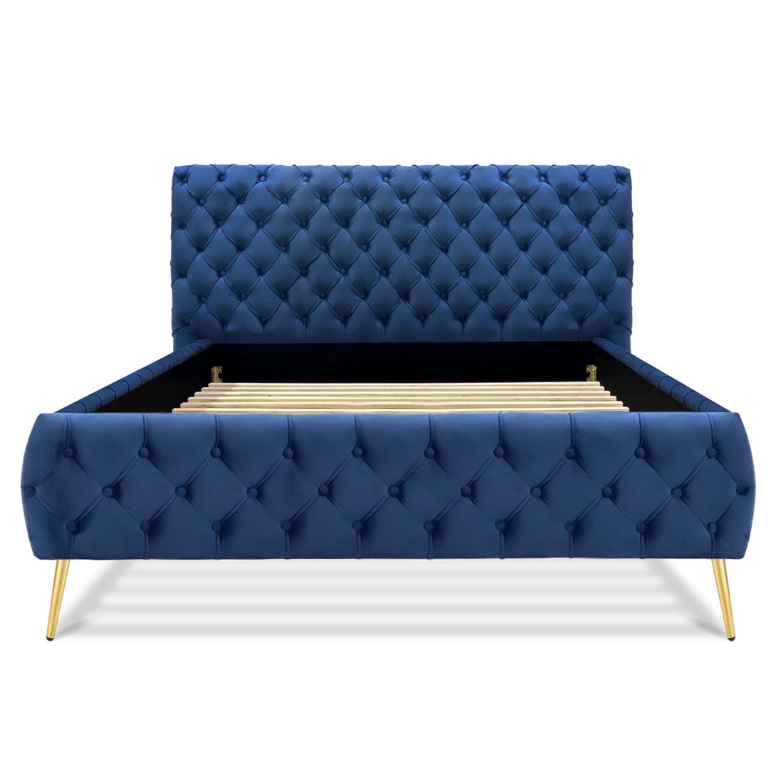 Adams Queen Bed Frame - Navy Blue