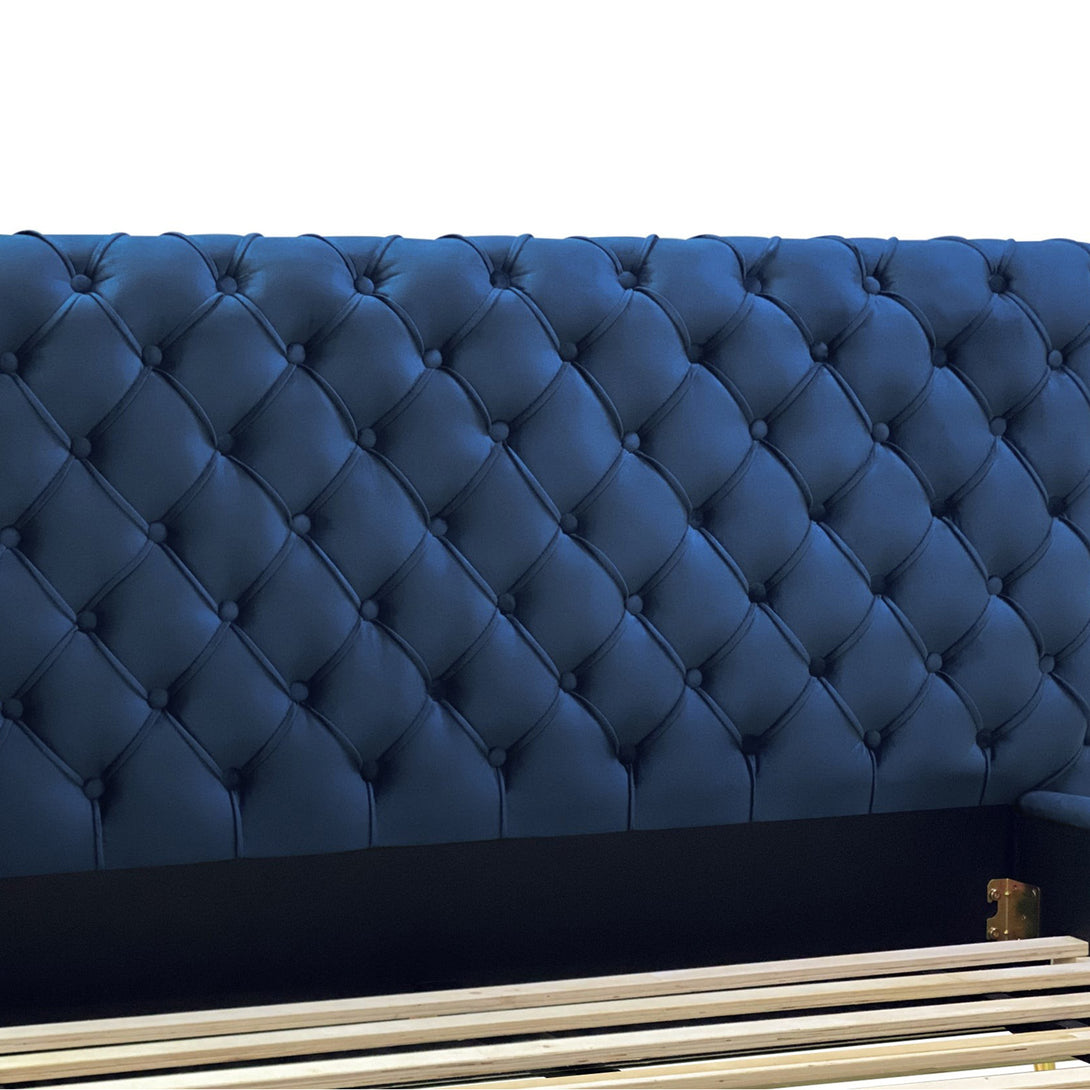 Adams Queen Bed Frame - Navy Blue