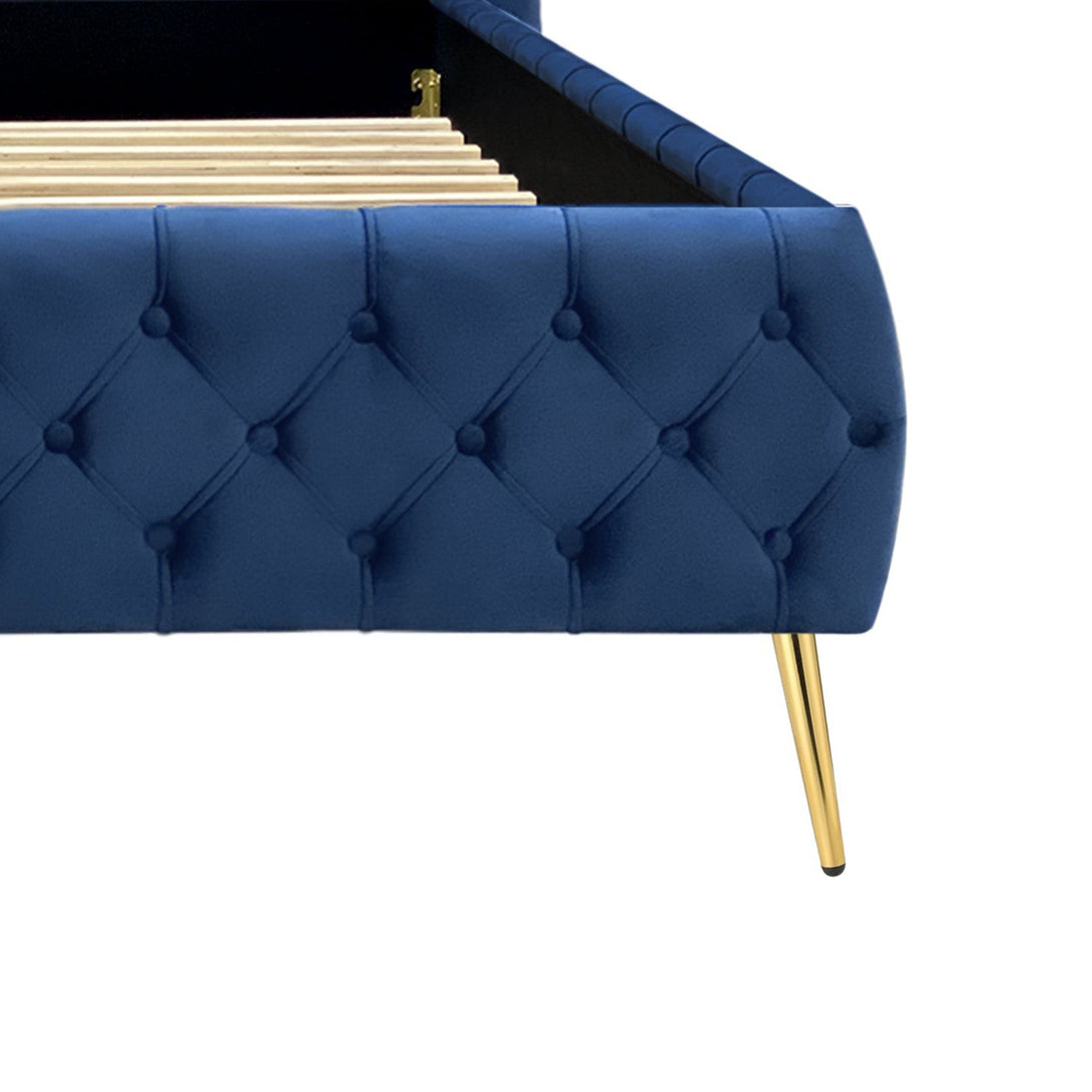 Adams Queen Bed Frame - Navy Blue