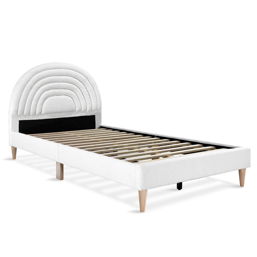 Lydia King Single Bed Frame - Cream
