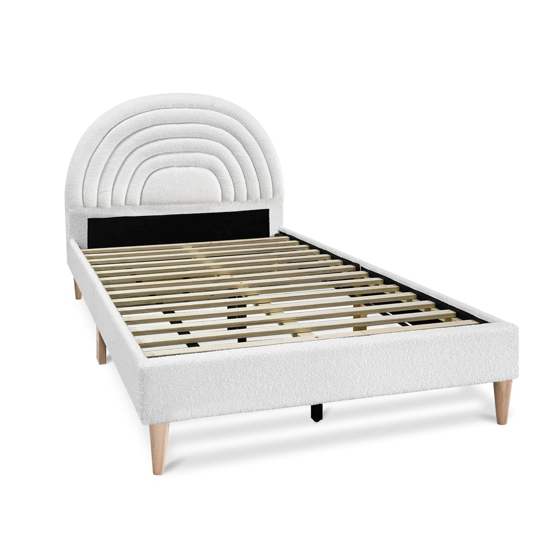 Lydia King Single Bed Frame - Cream