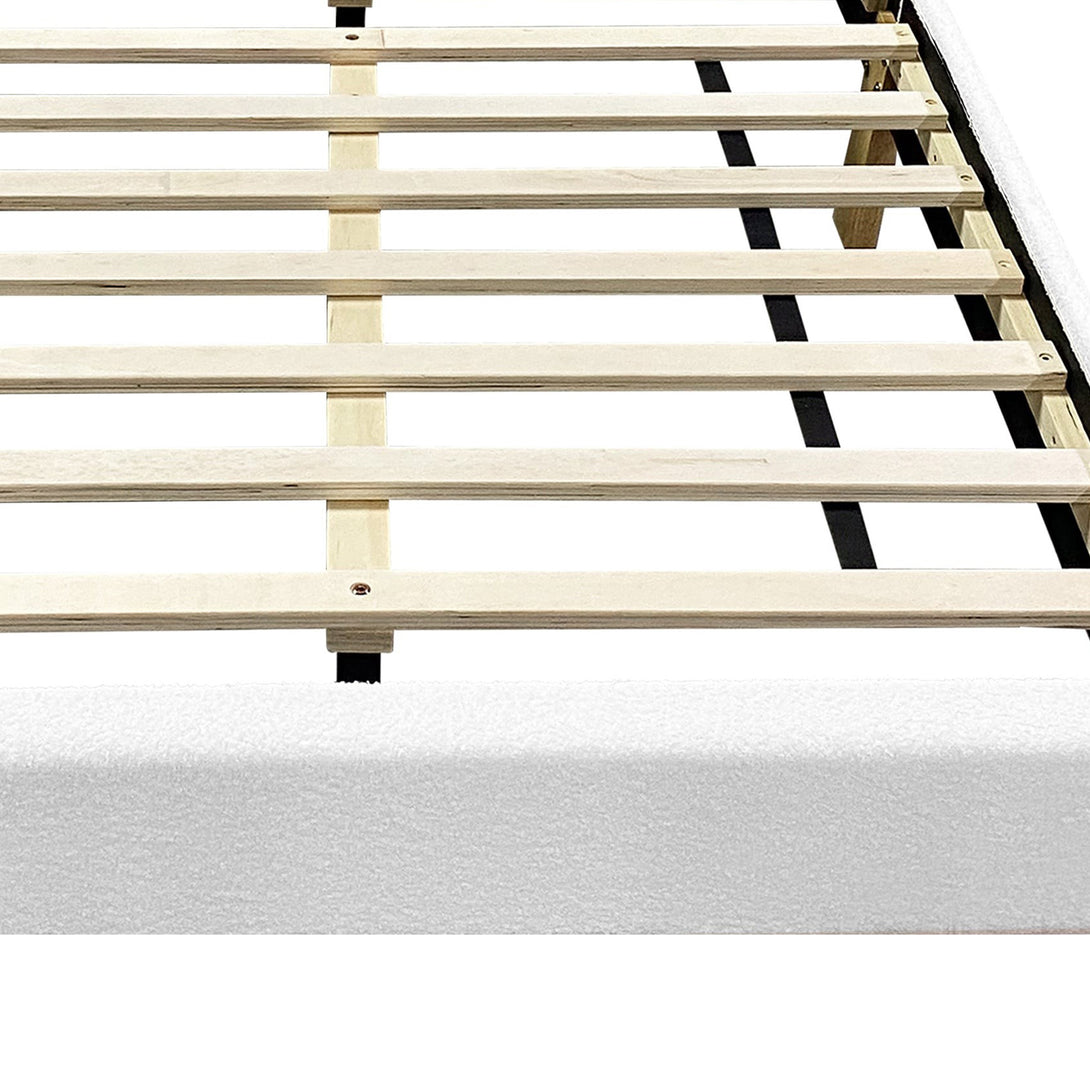 Lydia King Single Bed Frame - Cream