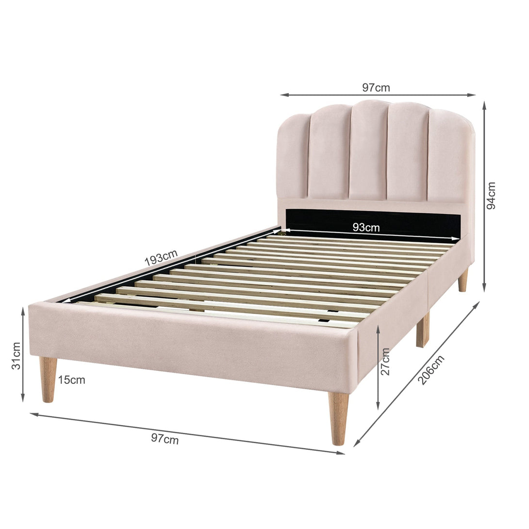 Daisy Single Bed Frame - Champagne Pink