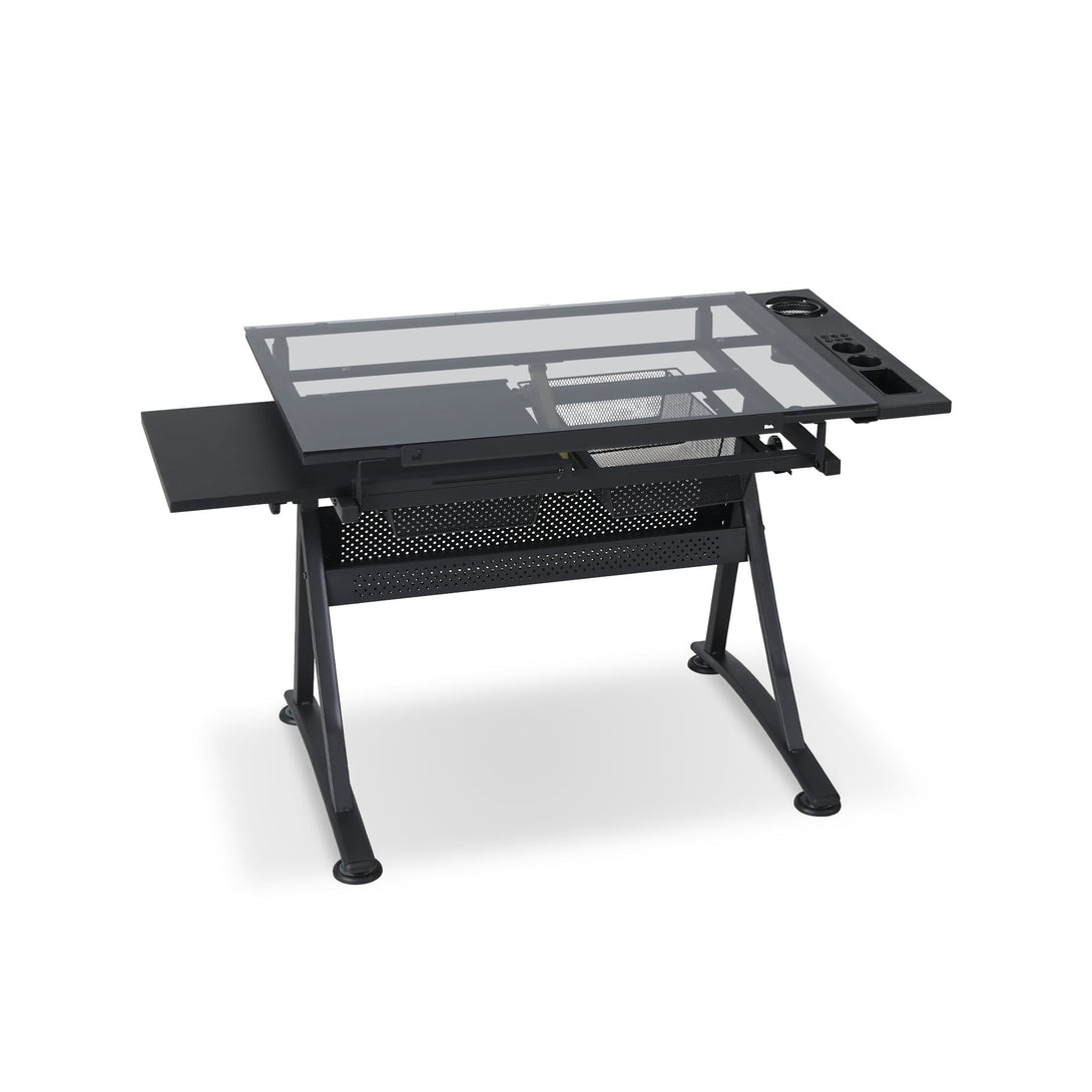 Oliver Height Adjustable Drafting Table - Black