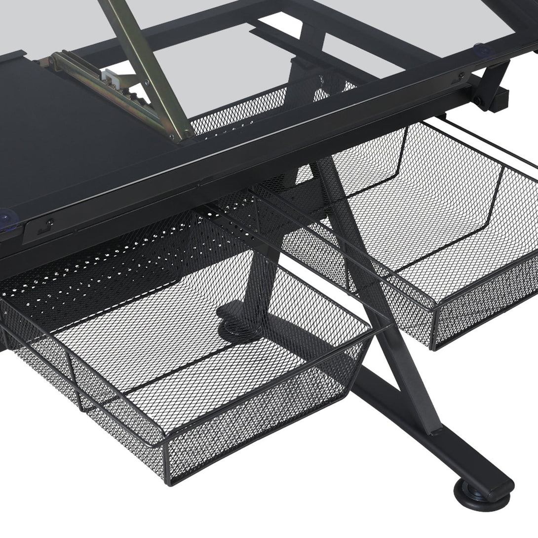 Oliver Height Adjustable Drafting Table - Black