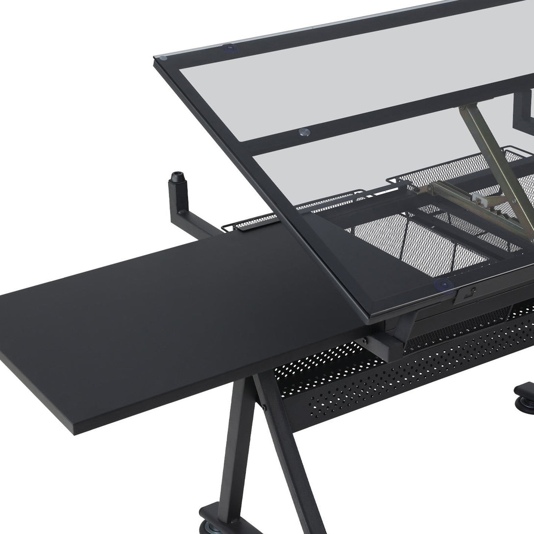 Oliver Height Adjustable Drafting Table - Black