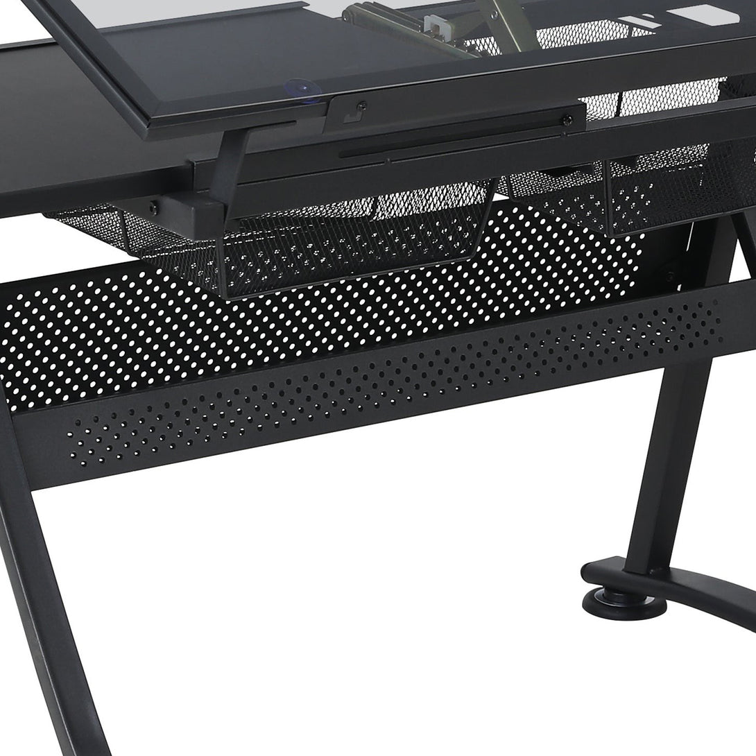 Oliver Height Adjustable Drafting Table - Black