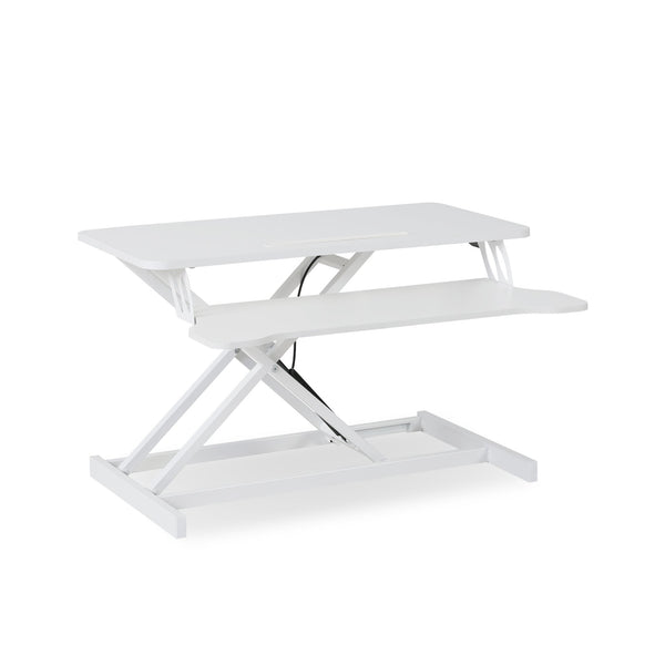 Sit-Stand Desk Converter with Keyboard Tray - White