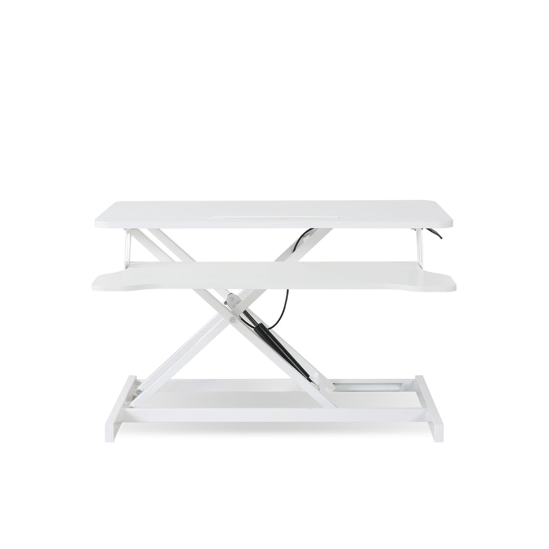 Sit-Stand Desk Converter with Keyboard Tray - White