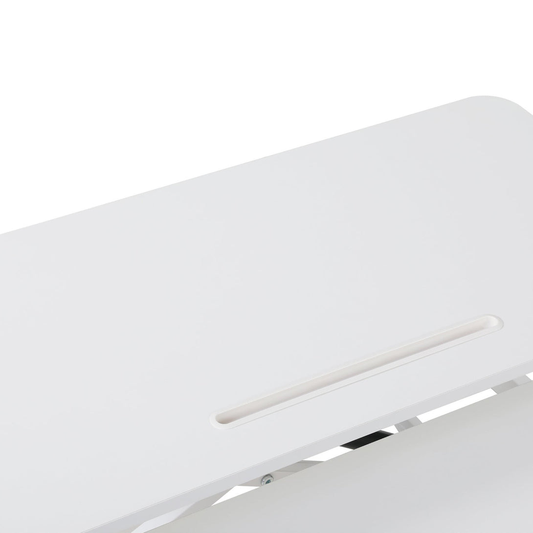 Sit-Stand Desk Converter with Keyboard Tray - White