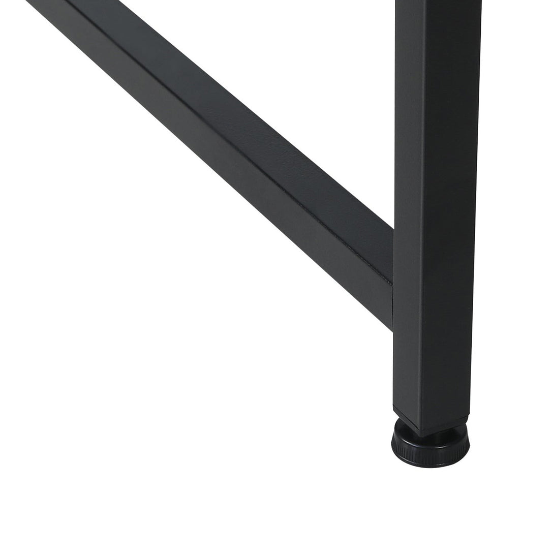 William 120cm Computer Desk with Bookshelf - Black + Natural