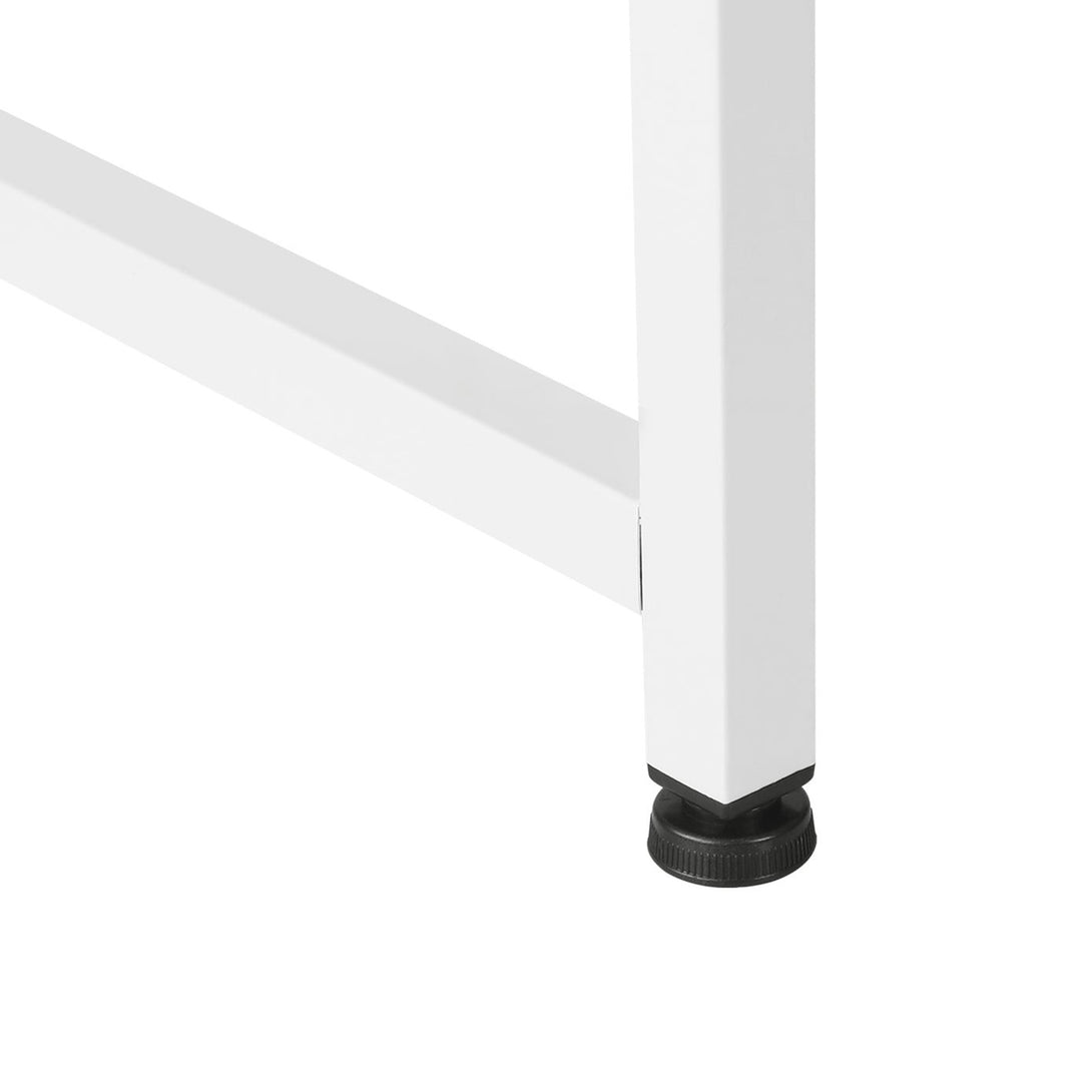 William 120cm Computer Desk with Bookshelf - White + Natural
