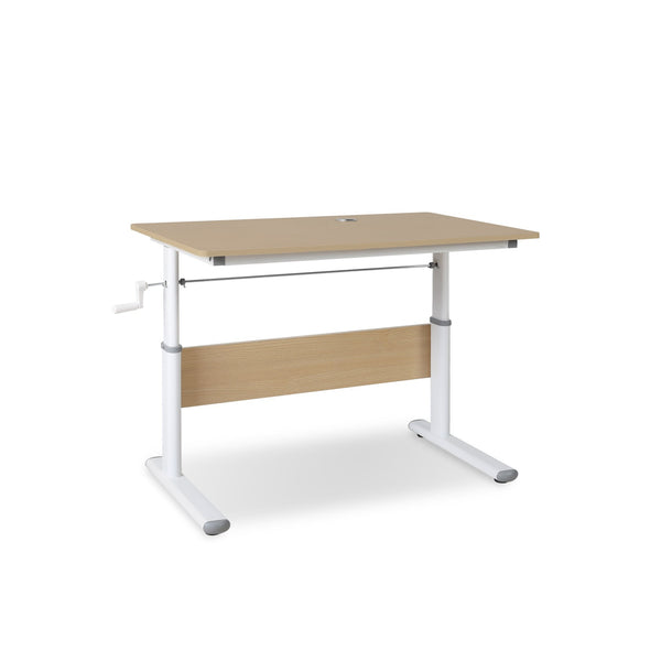 Lucas 100cm Manual Standing Desk - Maple + White