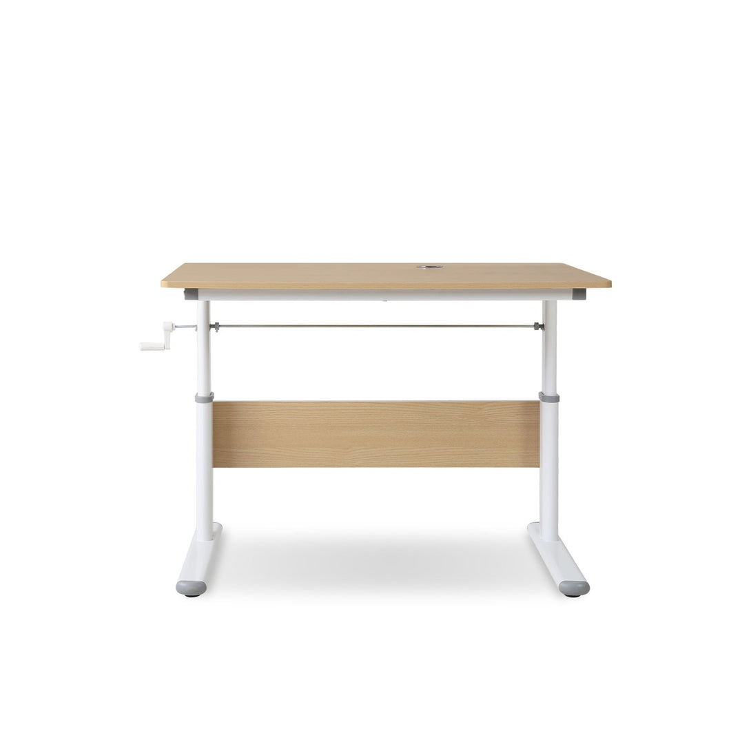 Lucas 100cm Manual Standing Desk - Maple + White