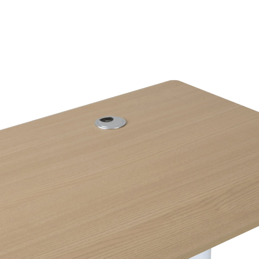 Lucas 100cm Manual Standing Desk - Maple + White