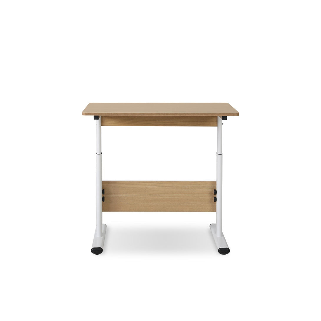Hector 80cm Height-Adjustable Computer Desk - Maple + White