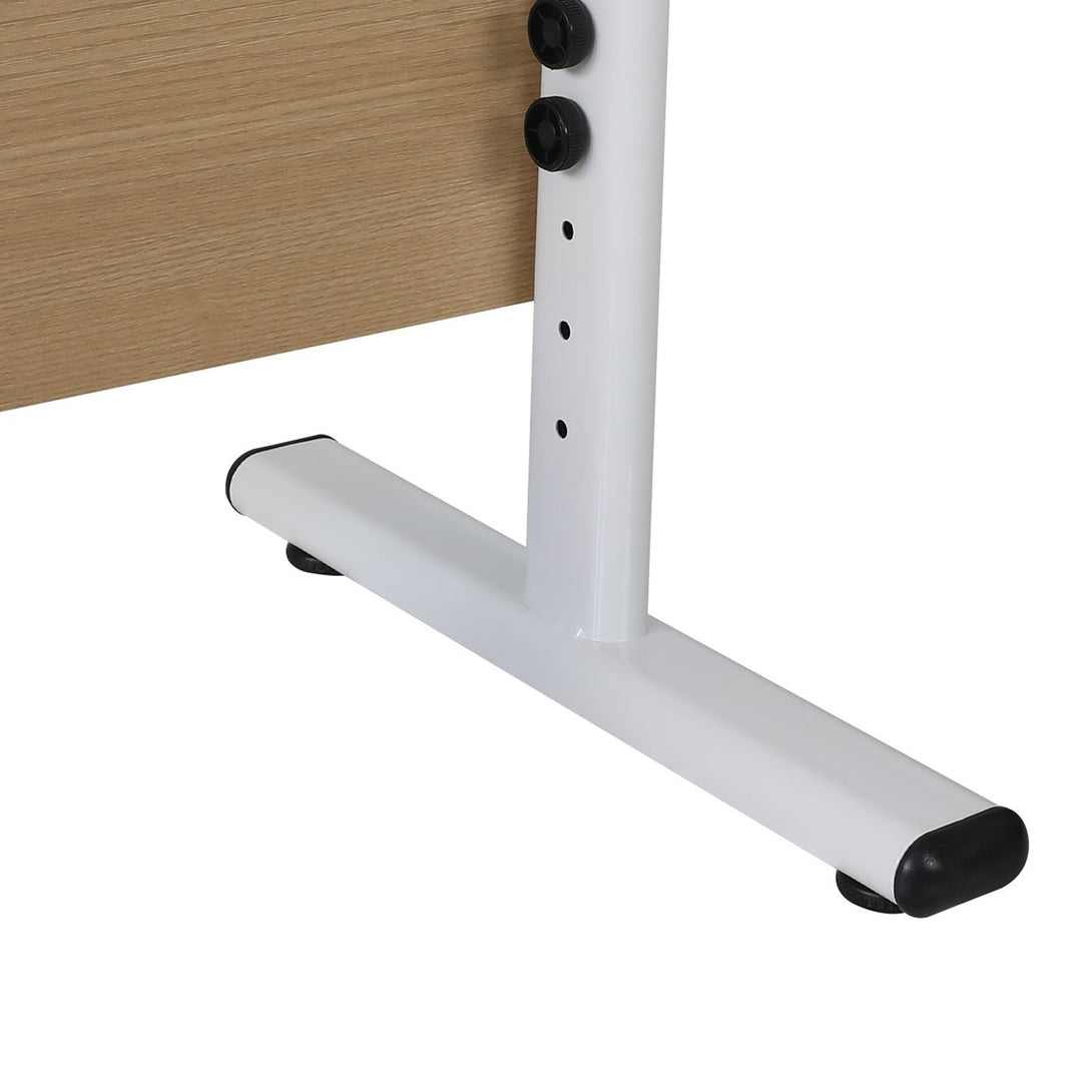 Hector 80cm Height-Adjustable Computer Desk - Maple + White