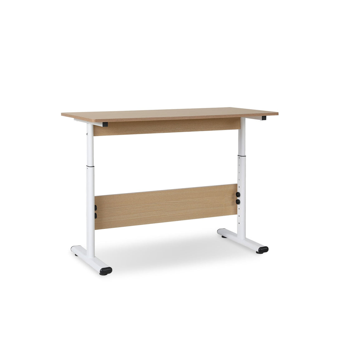 Hector 100cm Height-Adjustable Computer Desk - Maple + White