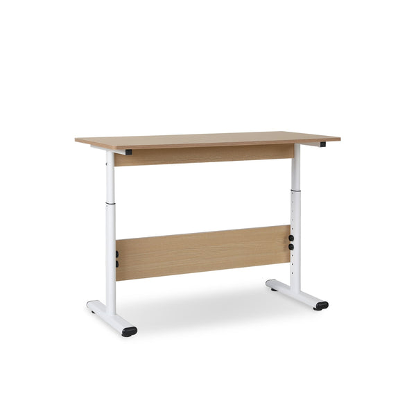 Hector 100cm Height-Adjustable Computer Desk - Maple + White