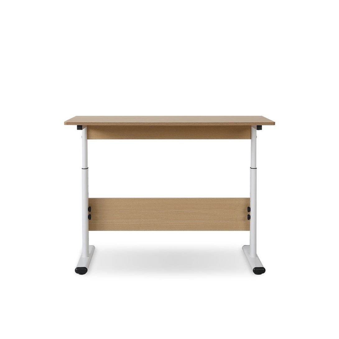 Hector 100cm Height-Adjustable Computer Desk - Maple + White