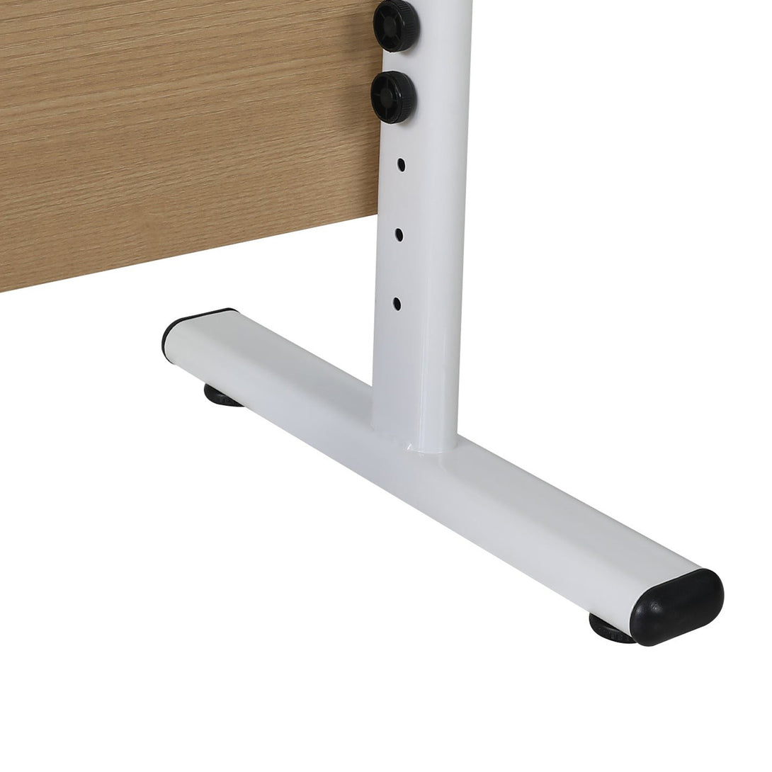 Hector 100cm Height-Adjustable Computer Desk - Maple + White