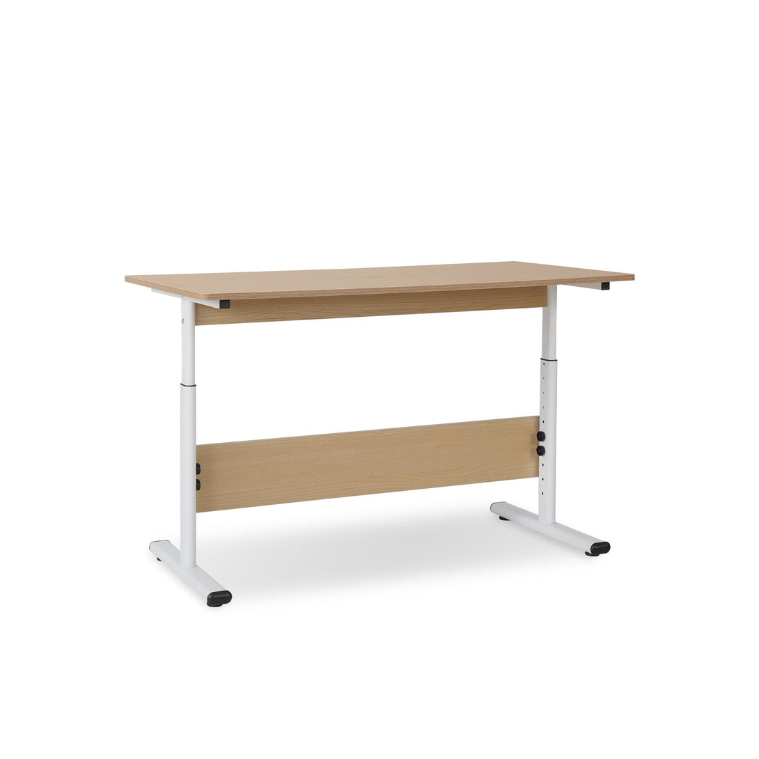 Hector 120cm Height-Adjustable Computer Desk - MAPLE + WHITE