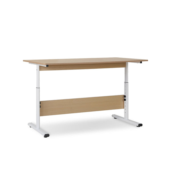 Hector 140cm Height-Adjustable Computer Desk - Maple + White
