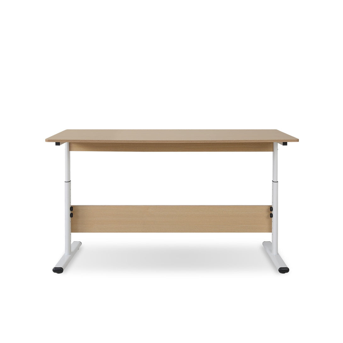 Hector 140cm Height-Adjustable Computer Desk - Maple + White