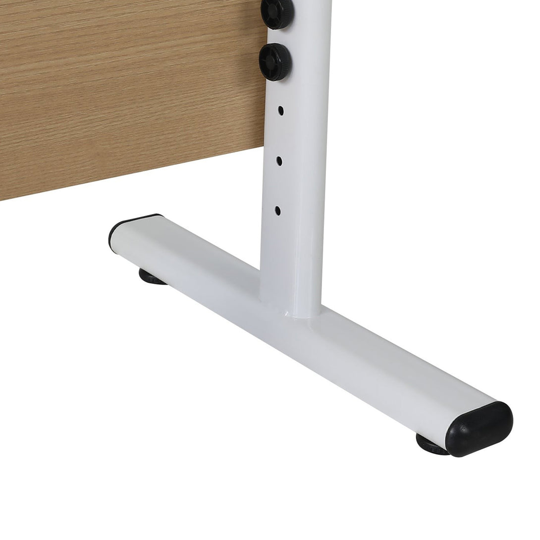 Hector 140cm Height-Adjustable Computer Desk - Maple + White