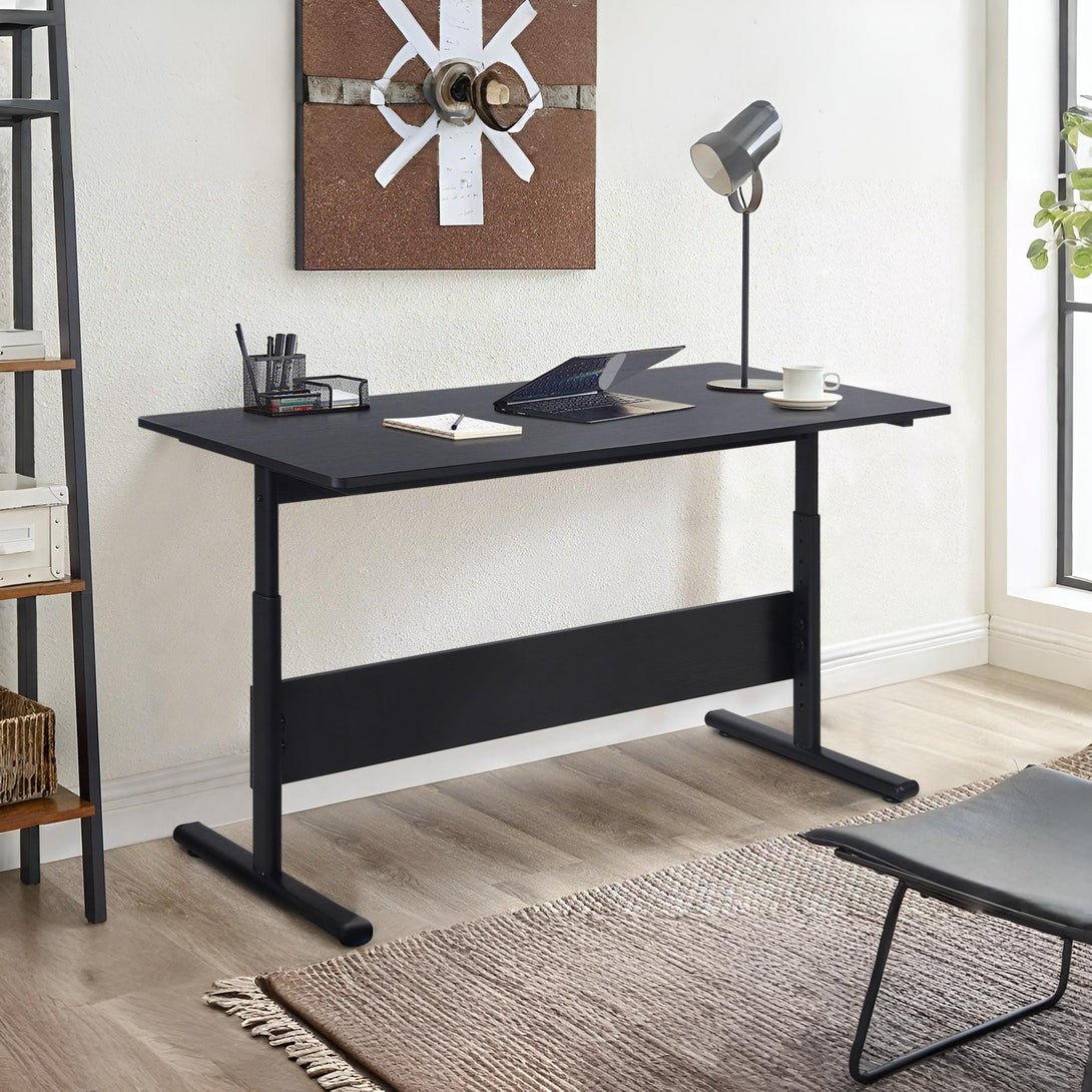 Hector 140cm Height-Adjustable Computer Desk - Black
