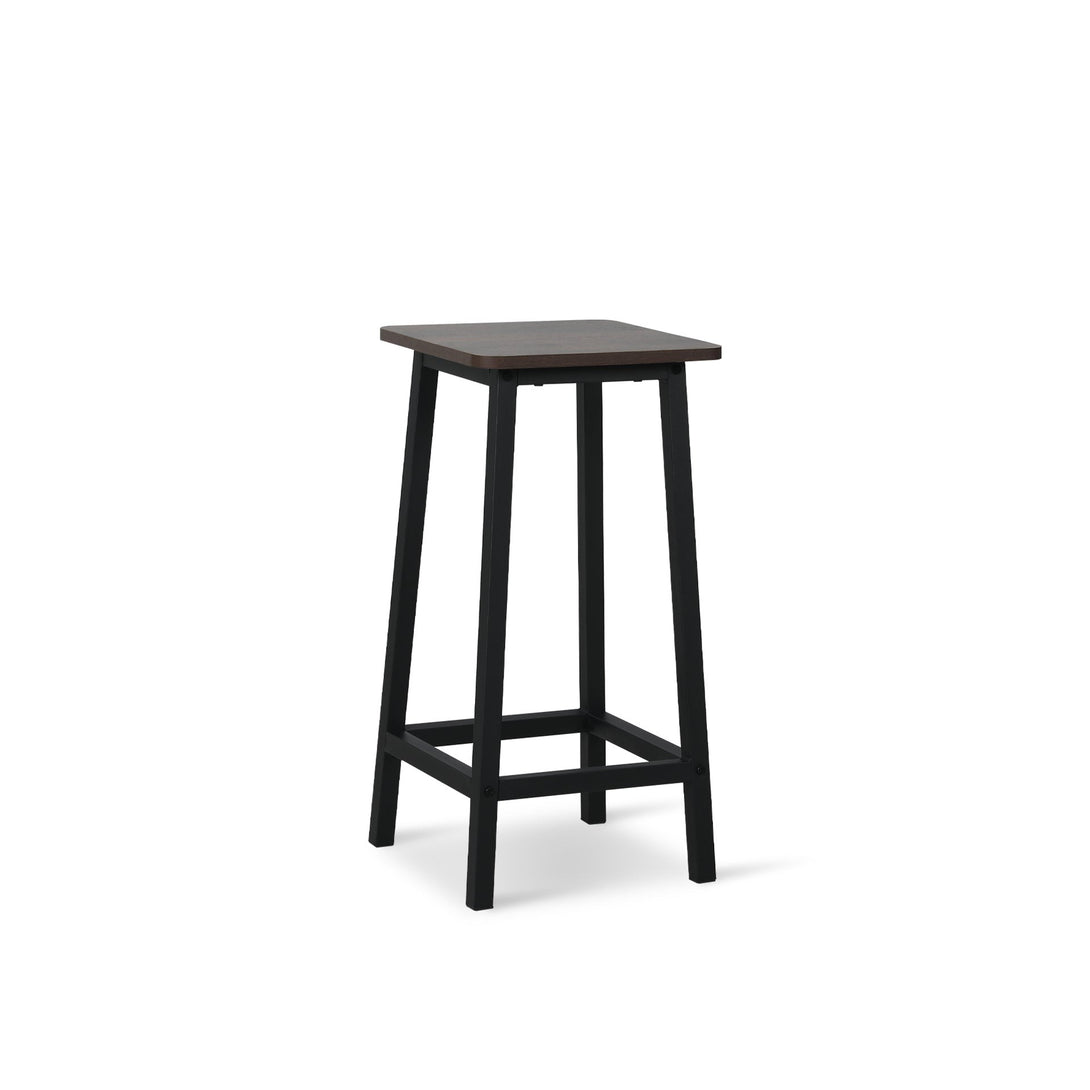 Ian Metal Bar Stool - Rustic Brown + Black