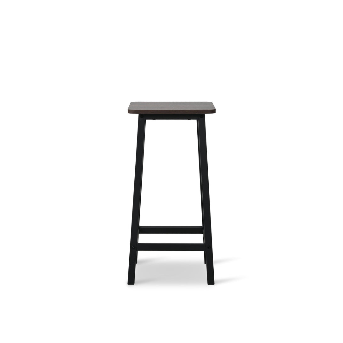 Ian Metal Bar Stool - Rustic Brown + Black