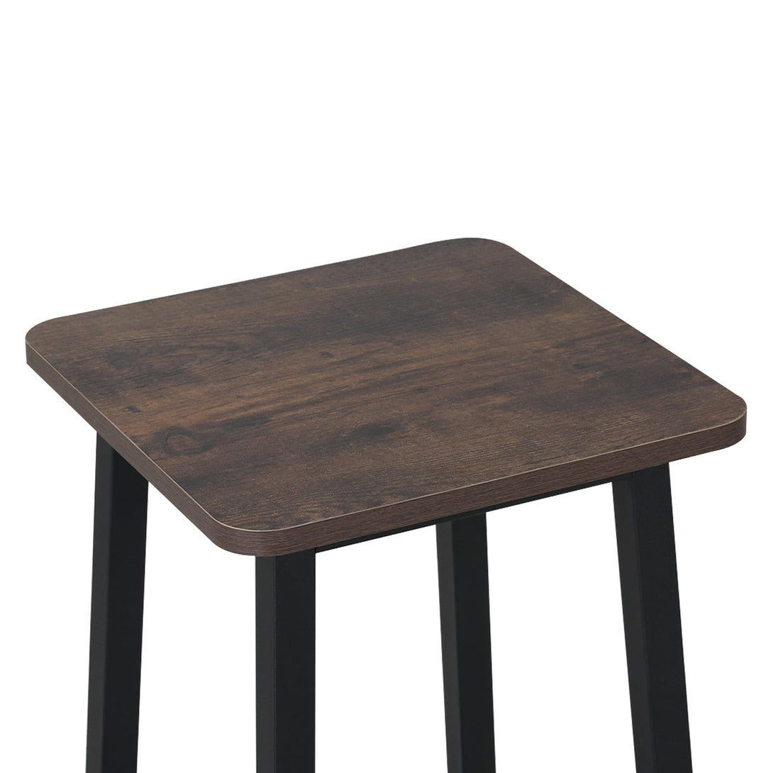 Ian Metal Bar Stool - Rustic Brown + Black