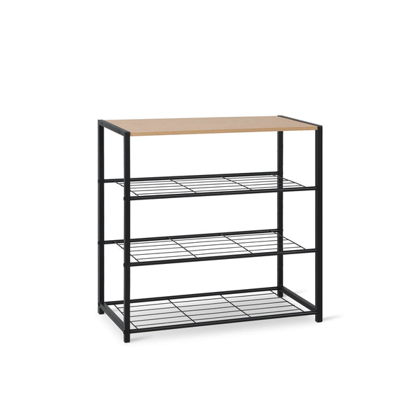 Milton 4 Tier Storage Shelf - Maple + Black