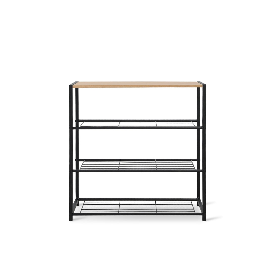 Milton 4 Tier Storage Shelf - Maple + Black
