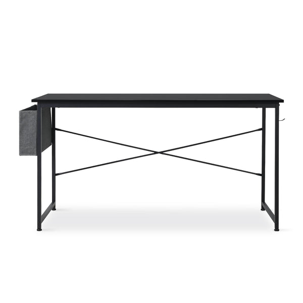 Cesar 140cm Computer Desk with Storage Bag - Black 