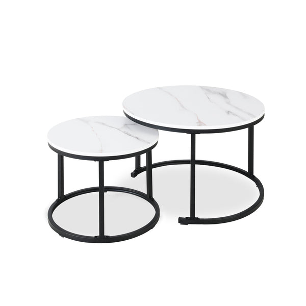 Mainit Nesting Coffee Table - Set of 2 - White + Black