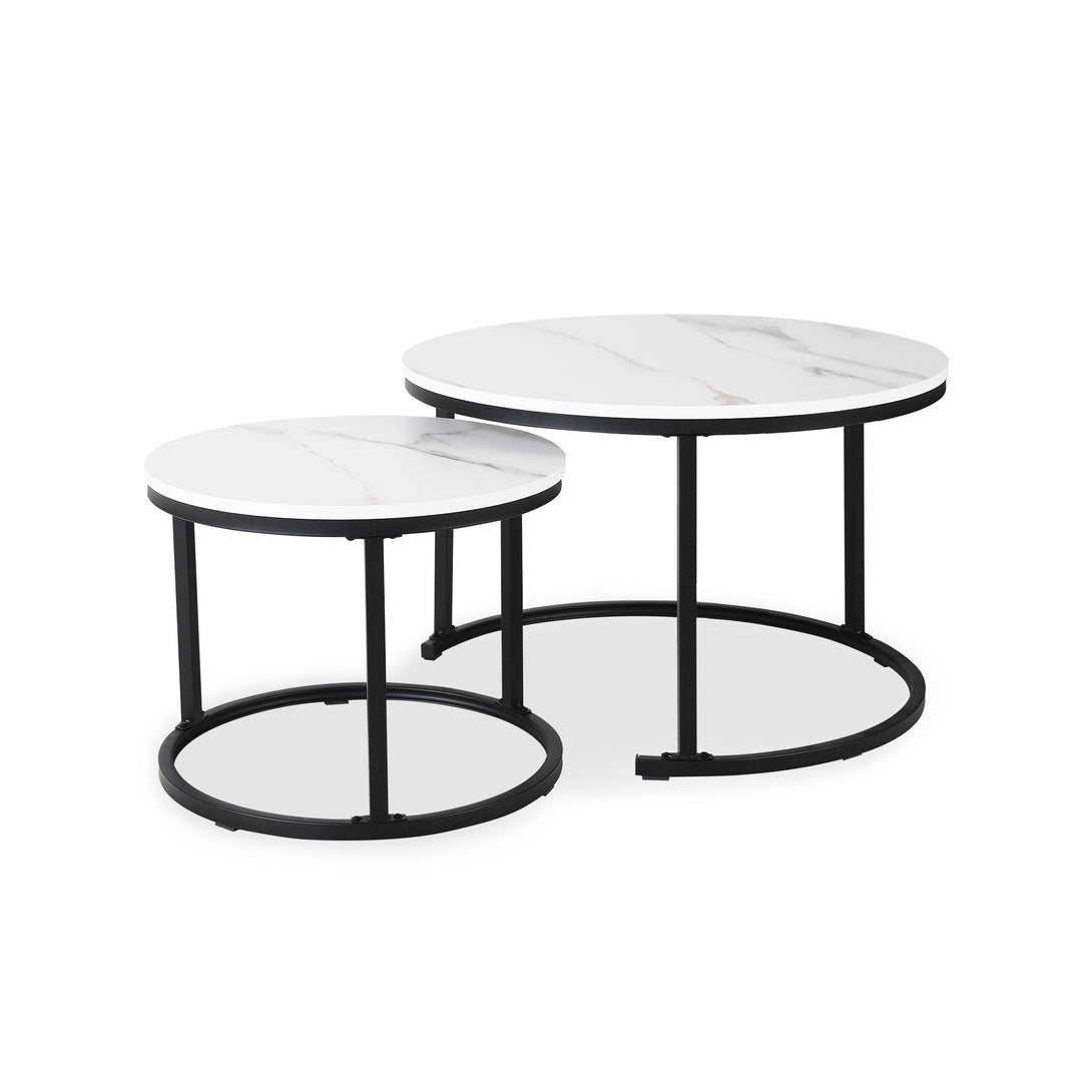 Mainit Nesting Coffee Table - Set of 2 - White + Black