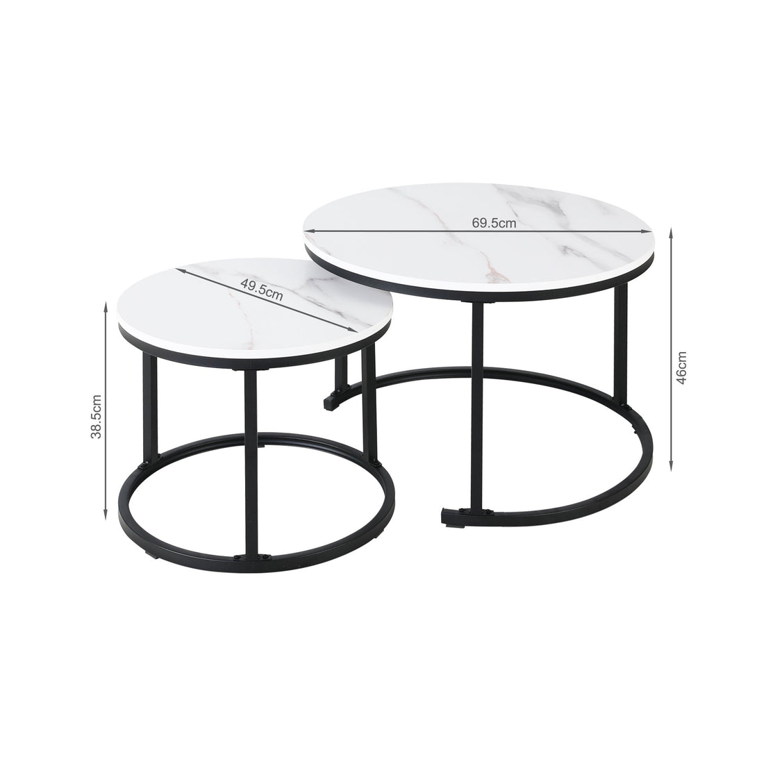 Mainit Nesting Coffee Table - Set of 2 - White + Black