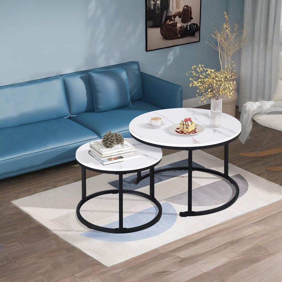 Mainit Nesting Coffee Table - Set of 2 - White + Black