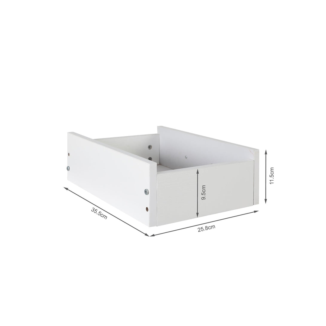 Ross Storage Shelf With Drawer - White + Gold