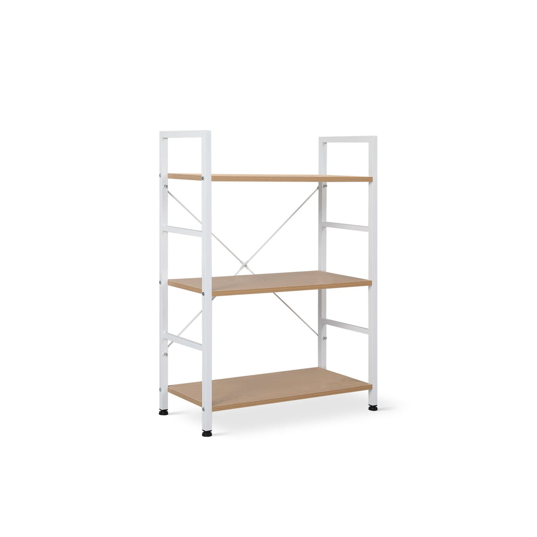 Hikuai 3 Tier Bookshelf - Natural + White