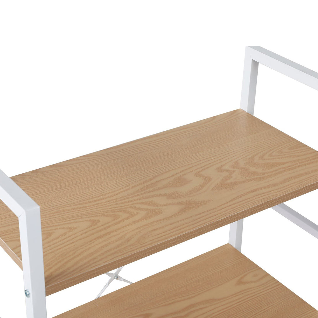 Hikuai 3 Tier Bookshelf - Natural + White