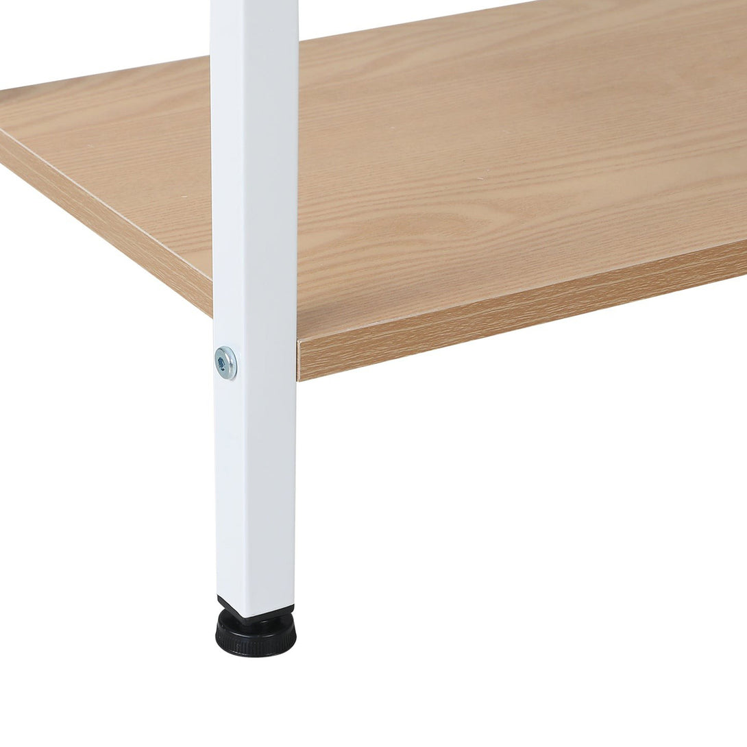 Hikuai 4 Tier Bookshelf - Natural + White