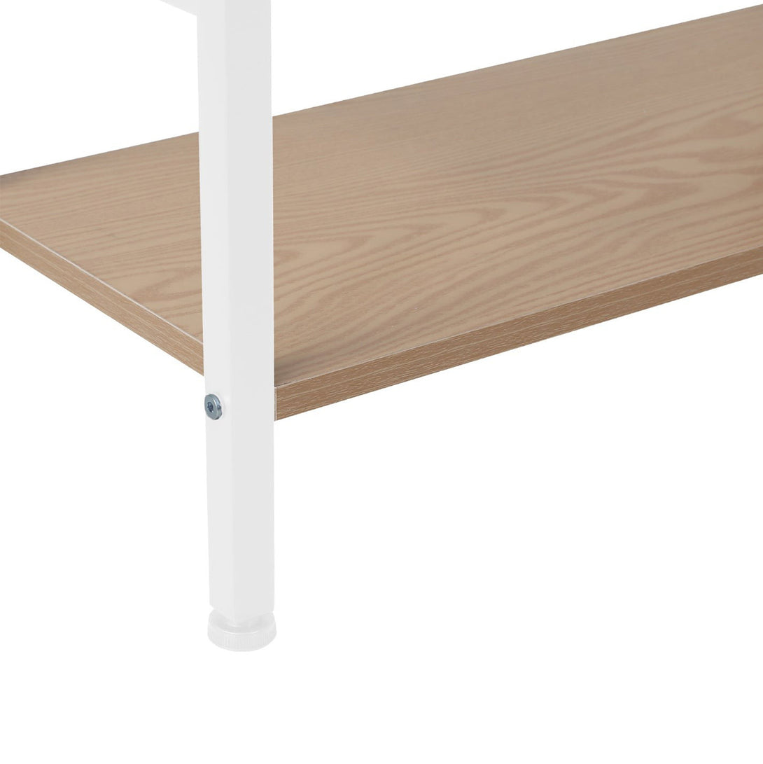 Hikuai 5 Tier Bookshelf - Natural + White